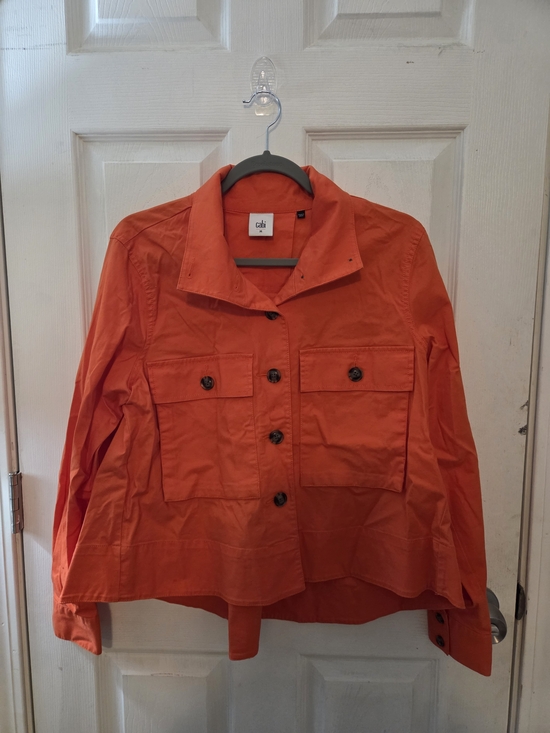 CAbi Jackets & Blazers - CAbi Orange Utility Button-Front Jacket